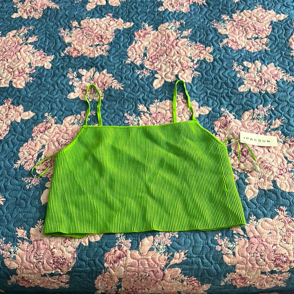 Crop Tank Top, Backless, Adjustable Strap On Back.